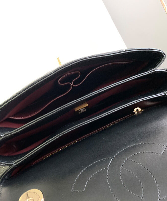 Chanel Flap Bag With Top Handle A92236 Black